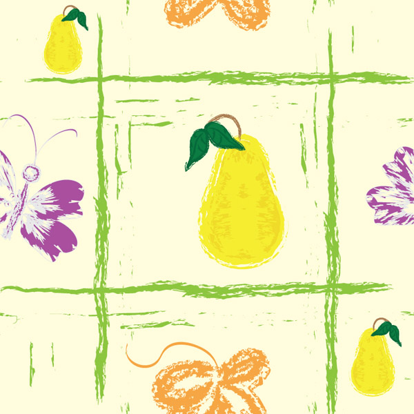free vector Handpainted fruit background vector 2
